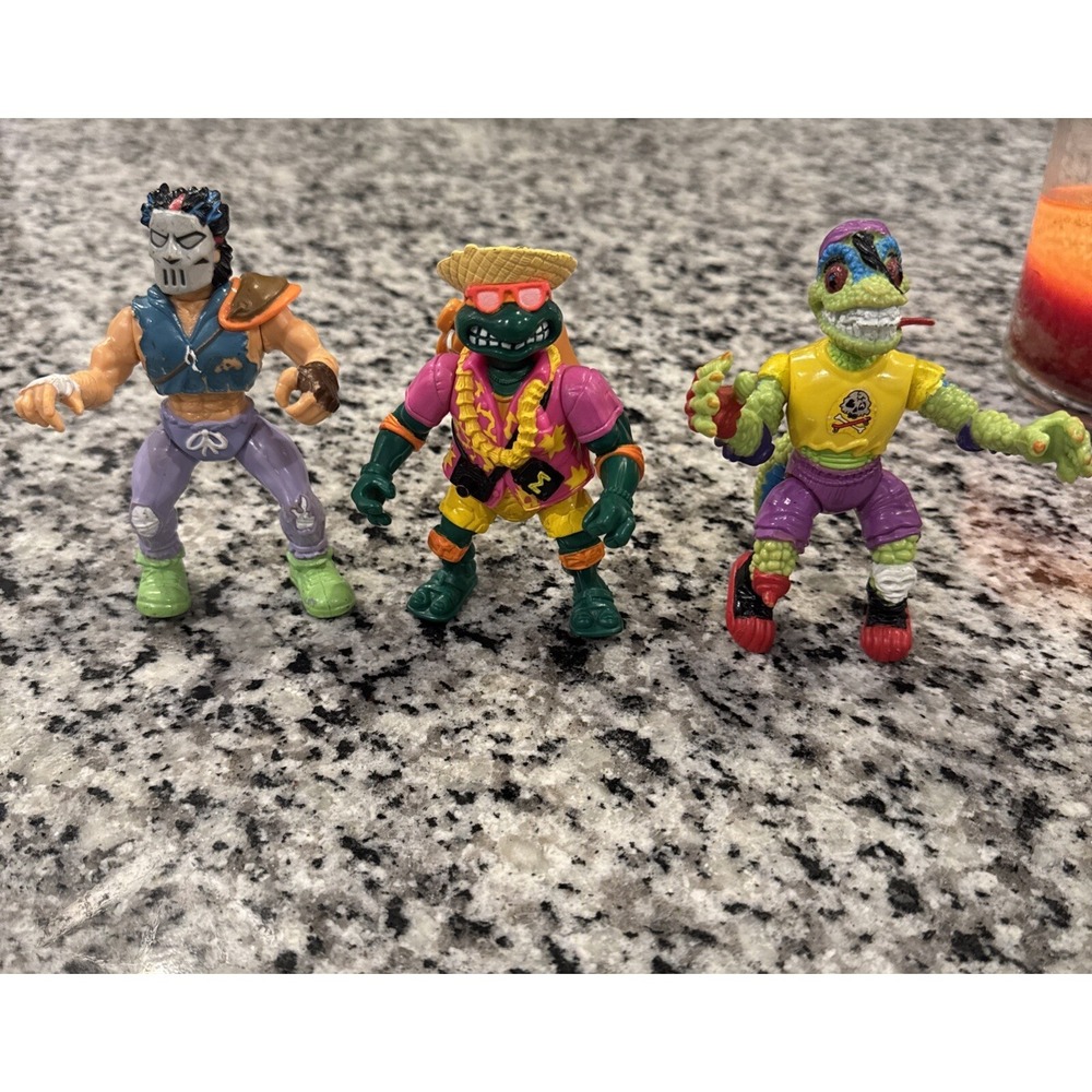 TMNT Beachcombin Mike 1992 Teenage Mutant Ninja Turtles Casey Mondo Gecko All 3